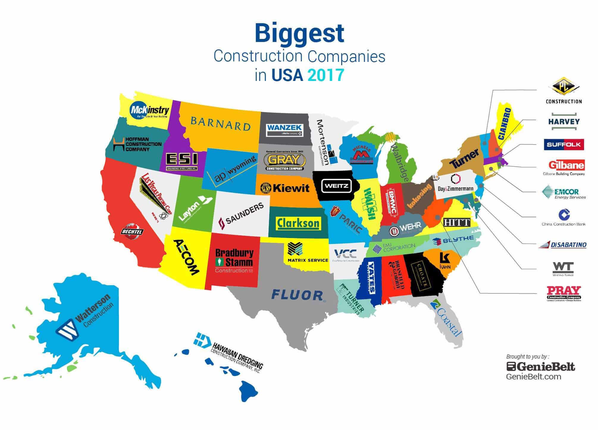 Map Of The Biggest Construction Companies In US Letsbuild