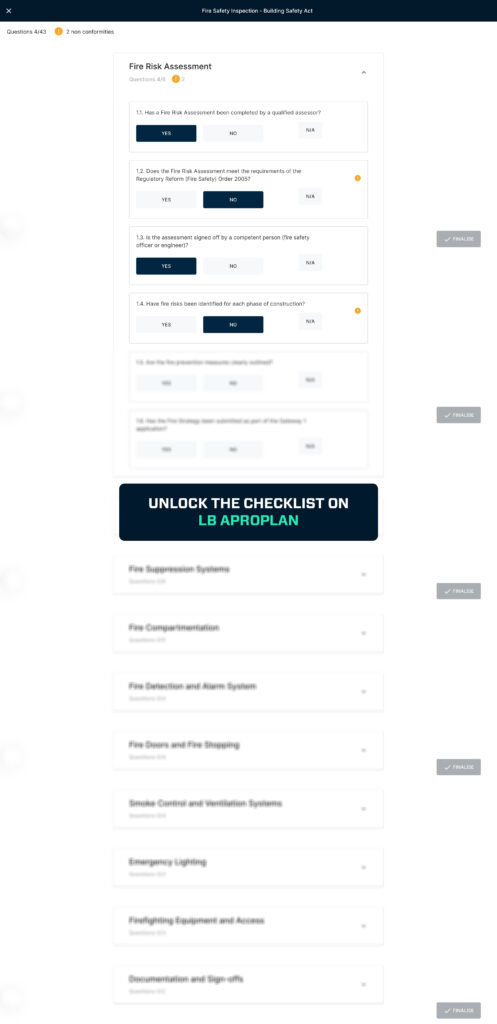 FIre Safety Checklist inside LB Aproplan for Building Safety Act